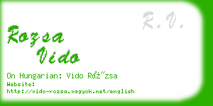 rozsa vido business card
